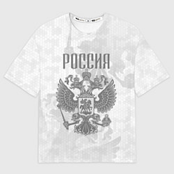 Футболка оверсайз мужская Герб России, цвет: 3D-принт