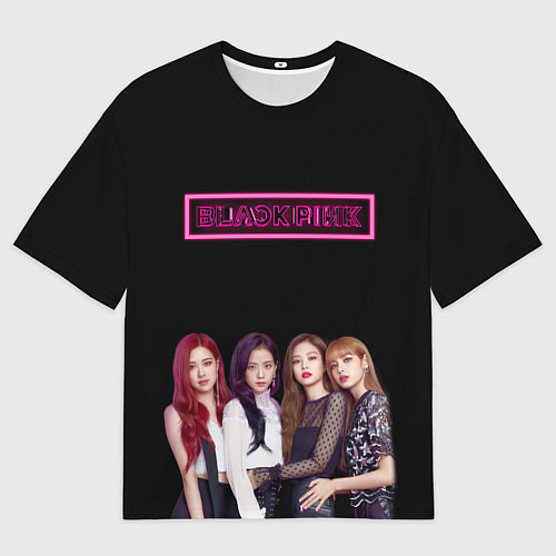 Мужская футболка оверсайз BLACKPINK NEON / 3D-принт – фото 1