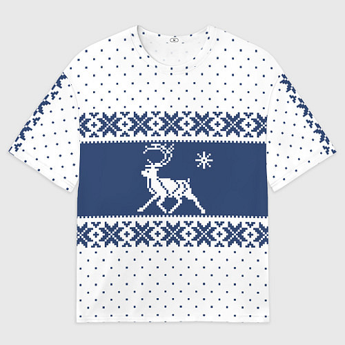 Мужская футболка оверсайз Северный Олень звезда / 3D-принт – фото 1