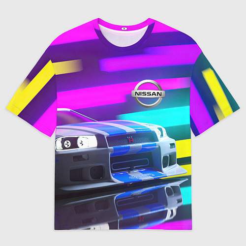 Мужская футболка оверсайз NISSAN GT-R SKYLINE / 3D-принт – фото 1