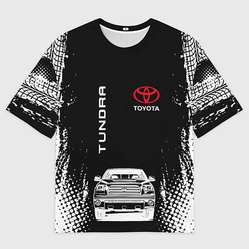 Мужская футболка оверсайз Toyota Tundra Следы шин / 3D-принт – фото 1