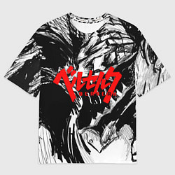 Футболка оверсайз мужская БЕРСЕРК РИСУНОК BERSERK, цвет: 3D-принт