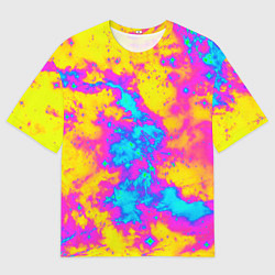 Футболка оверсайз мужская Яркая абстракция космических красок, цвет: 3D-принт