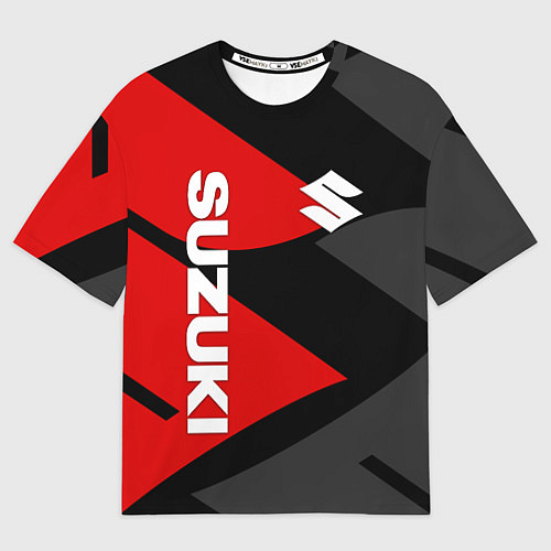 Мужская футболка оверсайз SUZUKI СУЗУКИ RED LOGO / 3D-принт – фото 1