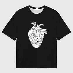 Мужская футболка оверсайз Раненное-сердце