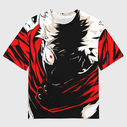 Мужская футболка оверсайз Юджи Итадори злой Магическая битва