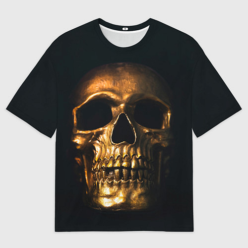 Мужская футболка оверсайз Gold Skull / 3D-принт – фото 1