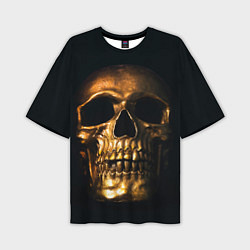 Мужская футболка оверсайз Gold Skull