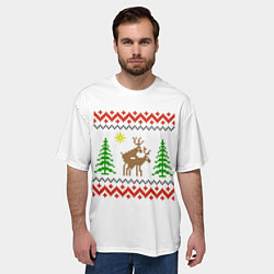 Футболка оверсайз мужская Олени sexy, цвет: 3D-принт — фото 2