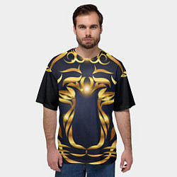 Футболка оверсайз мужская Золотой символ года Тигр, цвет: 3D-принт — фото 2