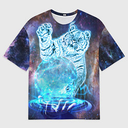 Мужская футболка оверсайз Звездный тигр