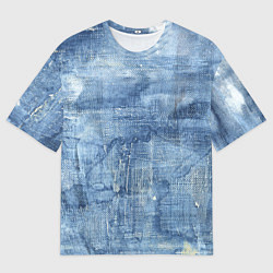 Мужская футболка оверсайз Джинсовые мазки