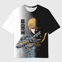 Мужская футболка оверсайз Металлическое тело Геноса One Punch-Man