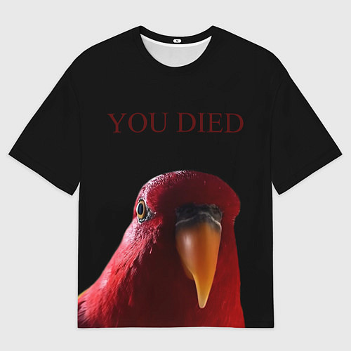 Мужская футболка оверсайз Красный попугай Red parrot / 3D-принт – фото 1
