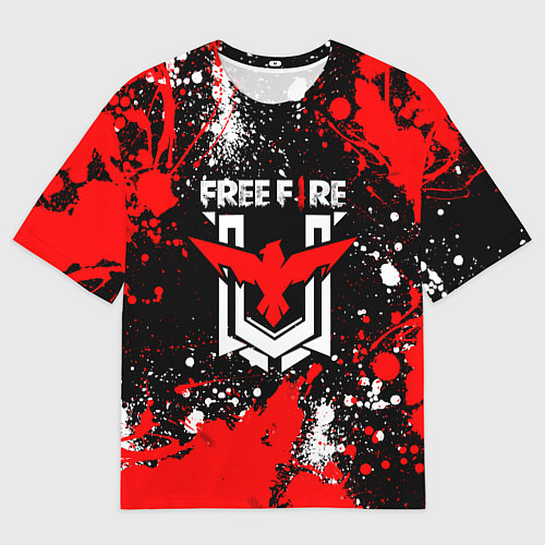 Мужская футболка оверсайз Free Fire: Брызги и капли красок / 3D-принт – фото 1