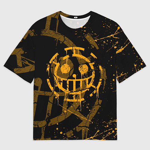 Мужская футболка оверсайз ВАН ПИС ПИРАТЫ ЖЁЛТЫЙ ЛОГО / 3D-принт – фото 1