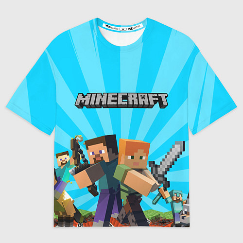 Мужская футболка оверсайз МАЙНКРАФТ ГЕРОИ ИГРЫ MINECRAFT / 3D-принт – фото 1