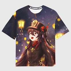 Футболка оверсайз мужская Ху Тао Genshin Impact, цвет: 3D-принт