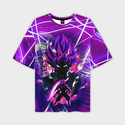 Мужская футболка оверсайз Гоку Блек Anime Dragon Ball Super Saiyan