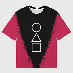 Мужская футболка оверсайз Игра в кальмара: Фигуры игры