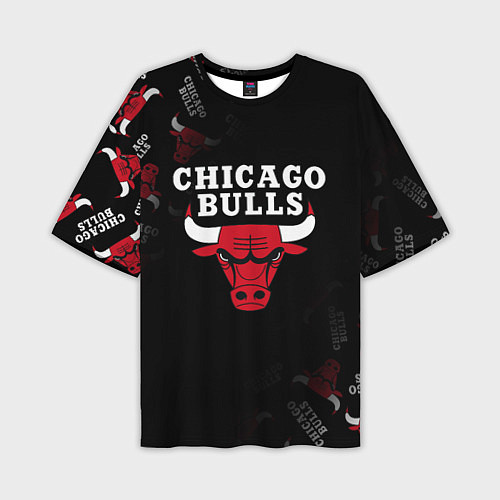 Мужская футболка оверсайз ЧИКАГО БУЛЛС БЫКИ CHICAGO BULLS / 3D-принт – фото 1