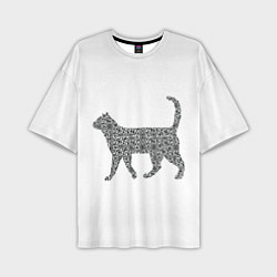 Мужская футболка оверсайз QR - кот