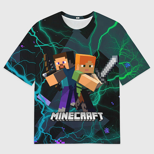 Мужская футболка оверсайз Молнии Майнкрафт / 3D-принт – фото 1