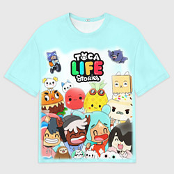 Мужская футболка оверсайз Toca Boca Тока Бока все персонажи