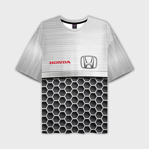Мужская футболка оверсайз HONDA Стальная решетка / 3D-принт – фото 1