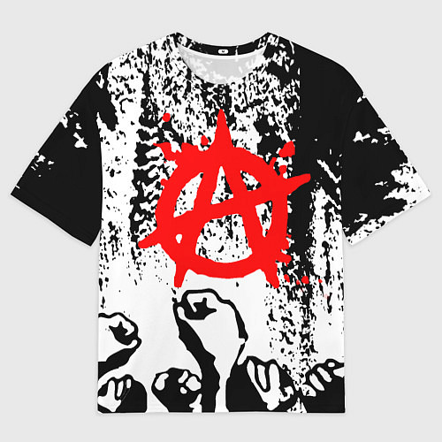 Мужская футболка оверсайз АНАРХИЯ РЕВОЛЮЦИЯ, / 3D-принт – фото 1