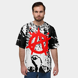 Футболка оверсайз мужская АНАРХИЯ РЕВОЛЮЦИЯ,, цвет: 3D-принт — фото 2