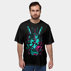 Футболка оверсайз мужская НЕОНОВЫЙ САМУРАЙ NEON RONIN NEON SAMURAI, цвет: 3D-принт — фото 2