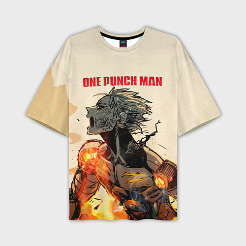 Мужская футболка оверсайз Разрушение Геноса One Punch-Man / 3D-принт – фото 1