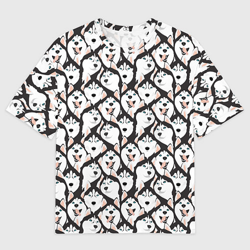 Мужская футболка оверсайз Сибирский Хаски Husky / 3D-принт – фото 1