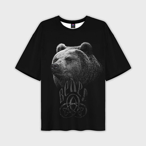 Мужская футболка оверсайз ВЕЛЕС, Медведь / 3D-принт – фото 1