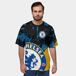 Футболка оверсайз мужская ЧЕЛСИ CHELSEA GOLDEN LOGO, цвет: 3D-принт — фото 2