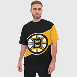 Футболка оверсайз мужская Бостон Брюинз, Boston Bruins, цвет: 3D-принт — фото 2