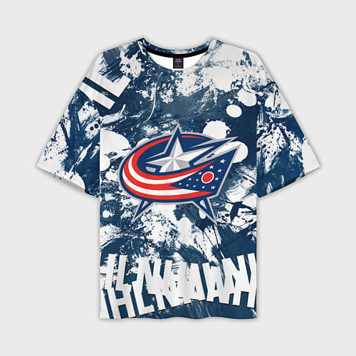 Мужская футболка оверсайз Коламбус Блю Джекетс, Columbus Blue Jackets / 3D-принт – фото 1