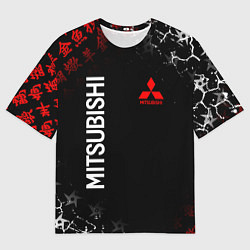 Футболка оверсайз мужская MITSUBISHI SAMURAI JAPAN STYLE ИЕРОГЛИФЫ, цвет: 3D-принт