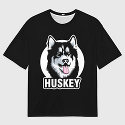 Футболка оверсайз мужская Собака Хаски Husky, цвет: 3D-принт