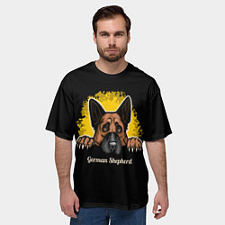 Футболка оверсайз мужская Немецкая Овчарка German Shepherd, цвет: 3D-принт — фото 2
