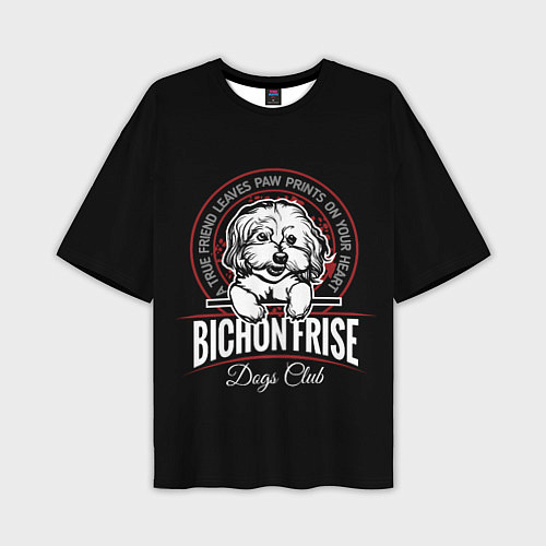 Мужская футболка оверсайз Бишон Фризе Bichon Frize / 3D-принт – фото 1