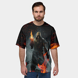 Футболка оверсайз мужская TES SKYRIM DOVAHKIN FLAME ДРАКОНОРОЖДЕННЫЙ, цвет: 3D-принт — фото 2
