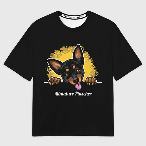 Мужская футболка оверсайз Пинчер Miniature Pinscher / 3D-принт – фото 1