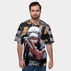 Футболка оверсайз мужская Трафальгар Ло особо опасен, цвет: 3D-принт — фото 2