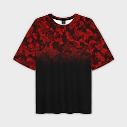 Мужская футболка оверсайз BLACK RED CAMO RED MILLITARY