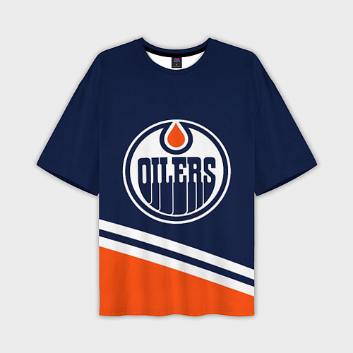 Мужская футболка оверсайз Edmonton Oilers Эдмонтон Ойлерз / 3D-принт – фото 1
