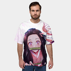 Футболка оверсайз мужская Незуко Камадо Nezuko, цвет: 3D-принт — фото 2
