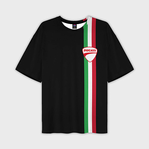 Мужская футболка оверсайз DUCATI MOTOCYCLE ITALY LINE / 3D-принт – фото 1