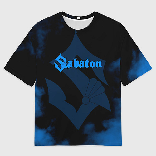 Мужская футболка оверсайз Sabaton синий дым / 3D-принт – фото 1